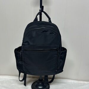 Black Medium Nylon Backpack with Padded Straps